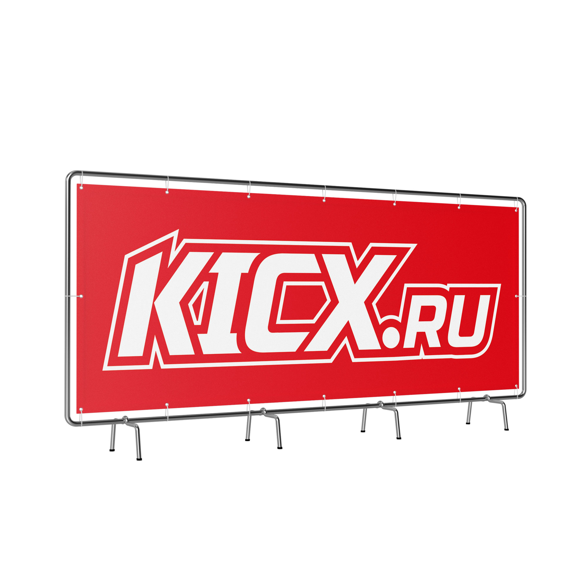 Баннер KICX красный 2 × 1 м